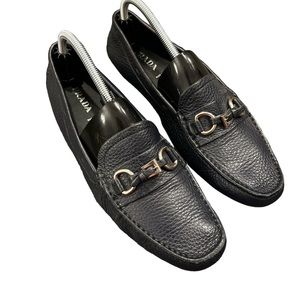Prada navy blue driving loafers size 40